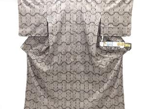 大特価品　丸紋に花模様織り出し本場泥大島紬着物(5マルキ)